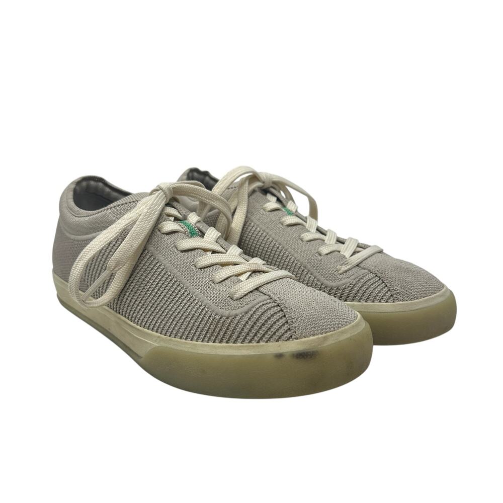 Rothy's Sneakers Lace Up Knit Lowtop Flat Shoes Biscuit‎ Tan Beige US 6